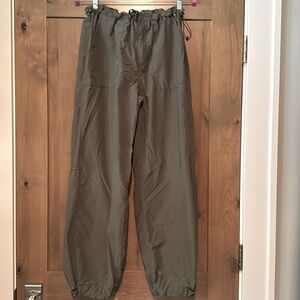 Aeropostale baggy cargo Pants Womens M khaki Cotton Nylon bungee Joggers Dance